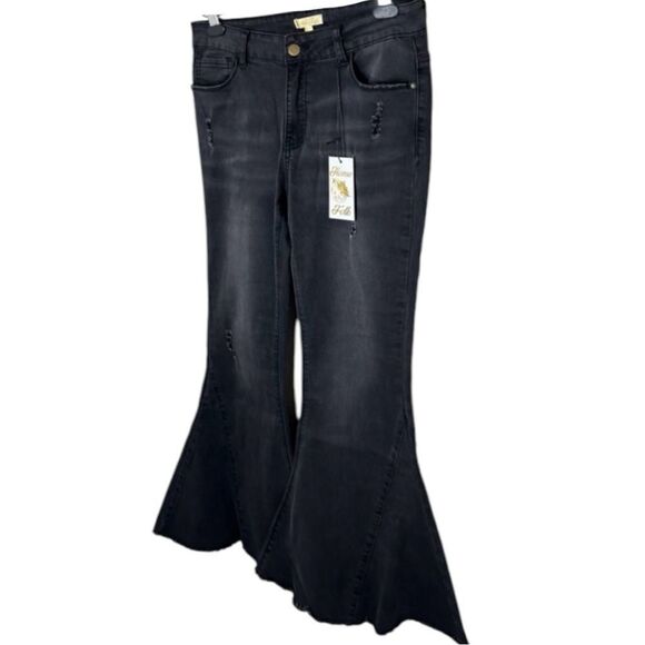 Black High Rise Bell Bottom Flare Jeans | Stretch Boutique Fit | Plus 18 | NEW - Picture 8 of 16